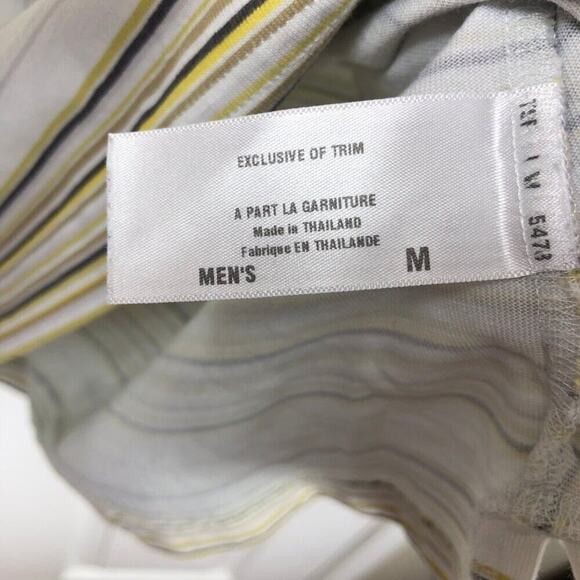 Patagonia Men's Golf Polo Size M Striped White Gold Black Golf Vacation Casual - Picture 8 of 8